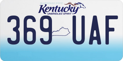 KY license plate 369UAF