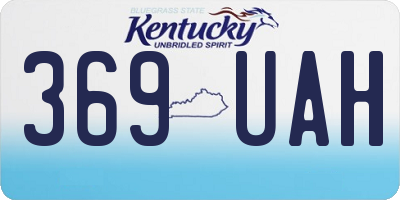 KY license plate 369UAH