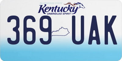 KY license plate 369UAK