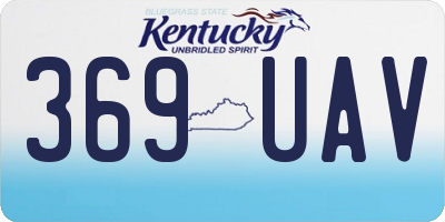 KY license plate 369UAV