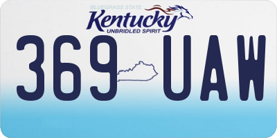 KY license plate 369UAW