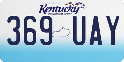 KY license plate 369UAY