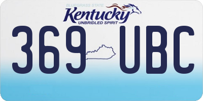 KY license plate 369UBC