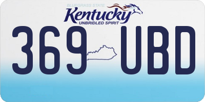 KY license plate 369UBD