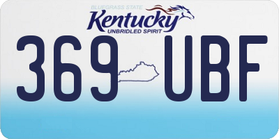 KY license plate 369UBF