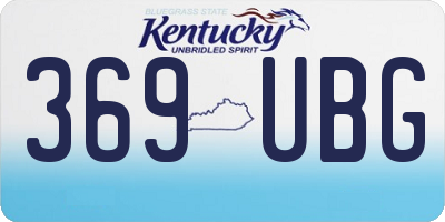 KY license plate 369UBG