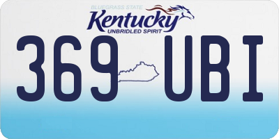KY license plate 369UBI