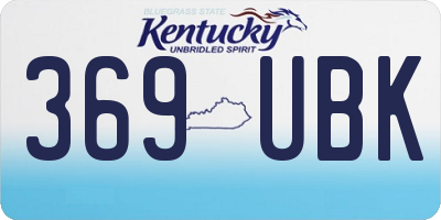 KY license plate 369UBK