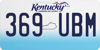 KY license plate 369UBM