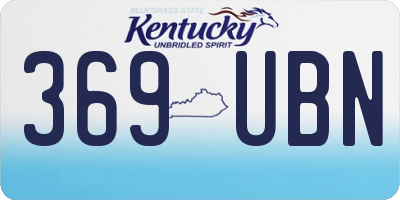 KY license plate 369UBN