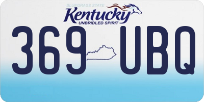 KY license plate 369UBQ