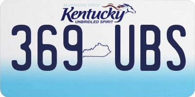 KY license plate 369UBS