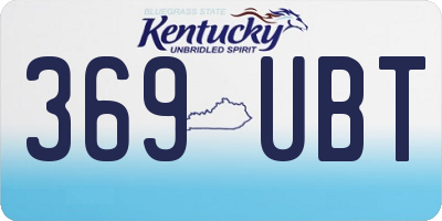 KY license plate 369UBT