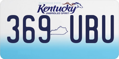 KY license plate 369UBU