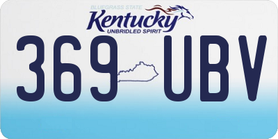 KY license plate 369UBV