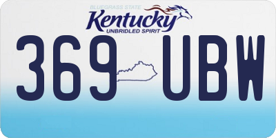 KY license plate 369UBW