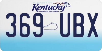 KY license plate 369UBX
