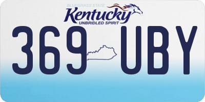 KY license plate 369UBY