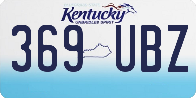 KY license plate 369UBZ