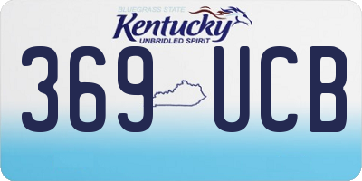 KY license plate 369UCB