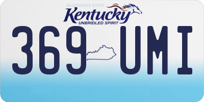 KY license plate 369UMI