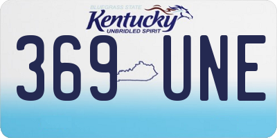 KY license plate 369UNE