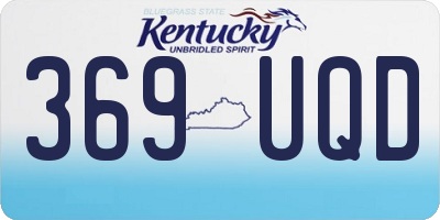 KY license plate 369UQD