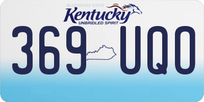 KY license plate 369UQO