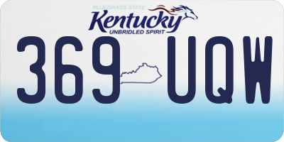 KY license plate 369UQW