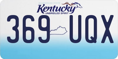 KY license plate 369UQX