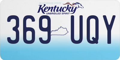 KY license plate 369UQY