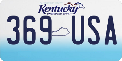 KY license plate 369USA
