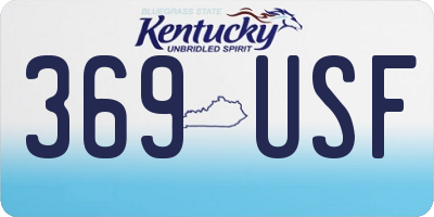 KY license plate 369USF