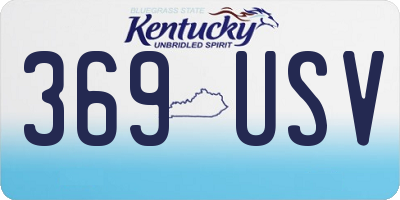 KY license plate 369USV