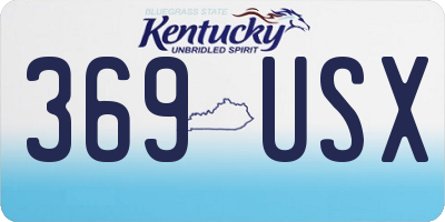 KY license plate 369USX