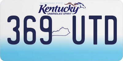 KY license plate 369UTD