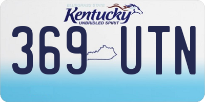 KY license plate 369UTN