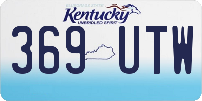 KY license plate 369UTW