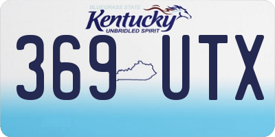 KY license plate 369UTX