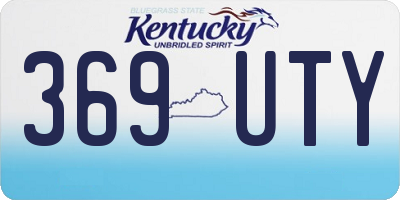 KY license plate 369UTY