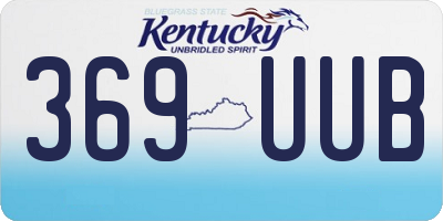 KY license plate 369UUB