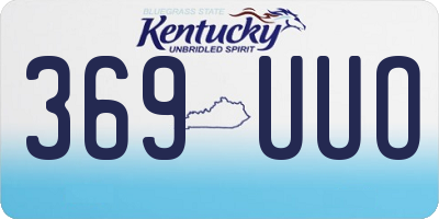 KY license plate 369UUO