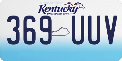 KY license plate 369UUV