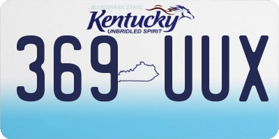 KY license plate 369UUX