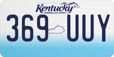 KY license plate 369UUY