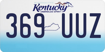 KY license plate 369UUZ
