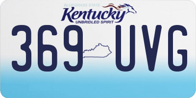 KY license plate 369UVG