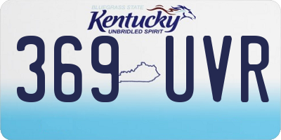 KY license plate 369UVR
