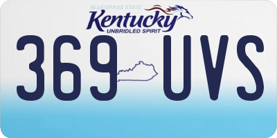 KY license plate 369UVS
