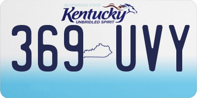KY license plate 369UVY